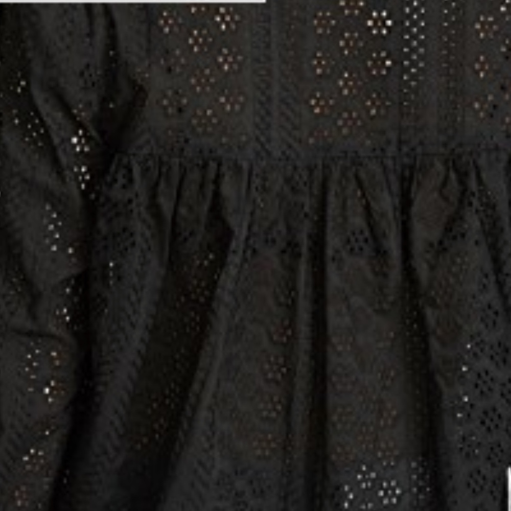 Madewell Black Eyelet Double-Tie Peasant Top - Picture 6 of 7